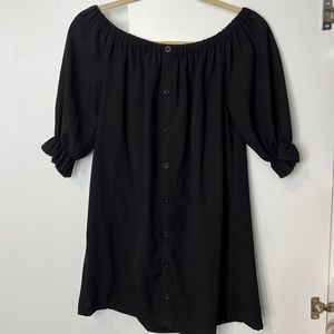Black button dress